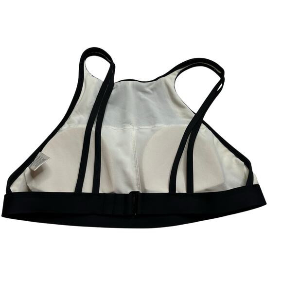 SKYE Exuma Mercedes High Neck Crop Bikini Top Women's Size Small Black Cream - Picture 2 of 6